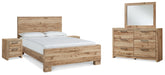 Hyanna King Panel Bed, Dresser, Mirror and 2 Nightstands